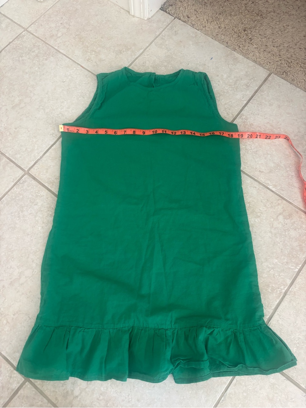 Emerald Sleeveless Ruffle-Hem Shift Dress - Picture 3 of 3